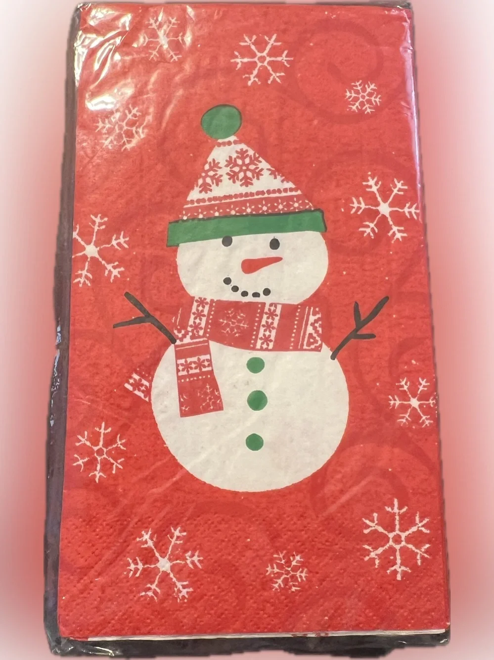🔴New Very Merry Red Snowman Snowflake Paper Napkins Holiday Christmas 16 Pack